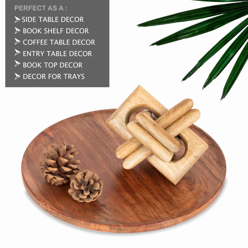 Wood Knot Entry Table Boho Shelf 6 Link Interlock (Natural) - Image 5
