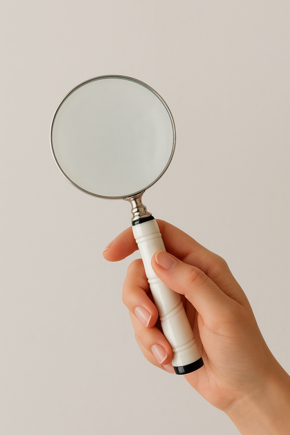 Brass 10X Magnifying Glass with White Resin Handle 10” Length, 4” Lens - Image 3